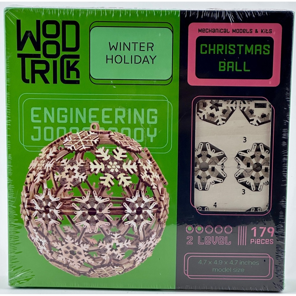 Wood Trick Christmas Ball Winter‎ Holiday Mechanical Model Kit 179 Pieces